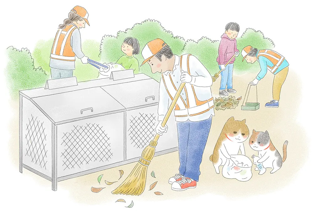 環境美化・緑化活動　熊本市　このまちをすきになったネコ
